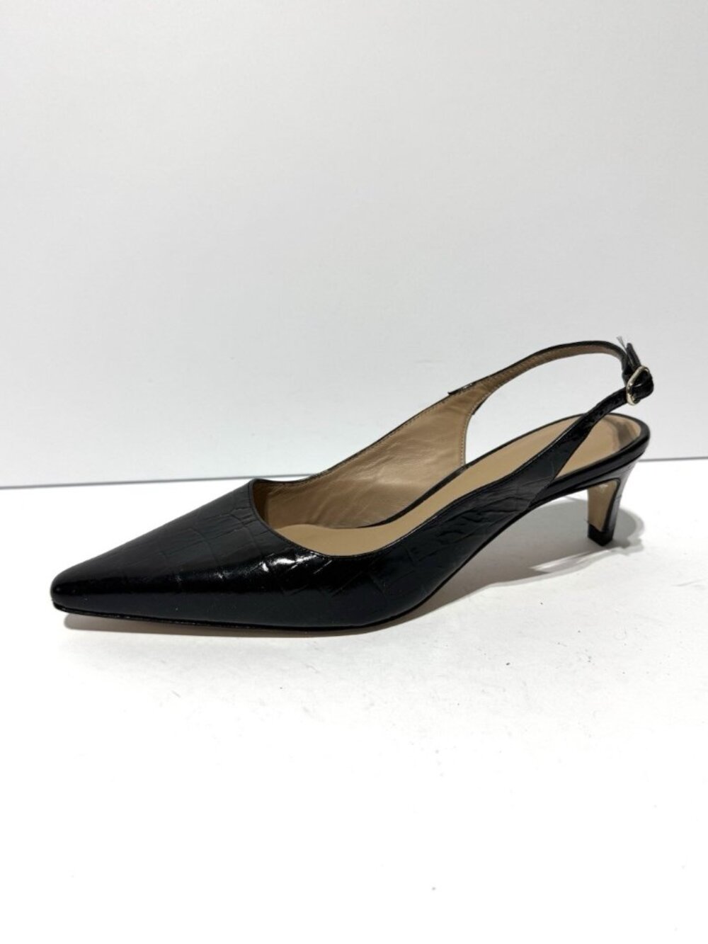 LK Bennett Women's Alyssa Heels Black Croc Size EU38 M US8